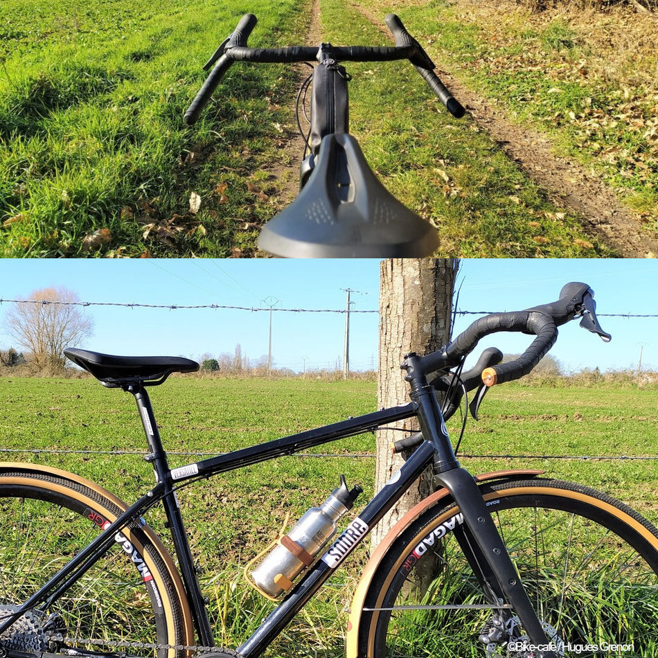 Manillar de bicicleta 31,8 mm Ergotec Gravel aluminio negro